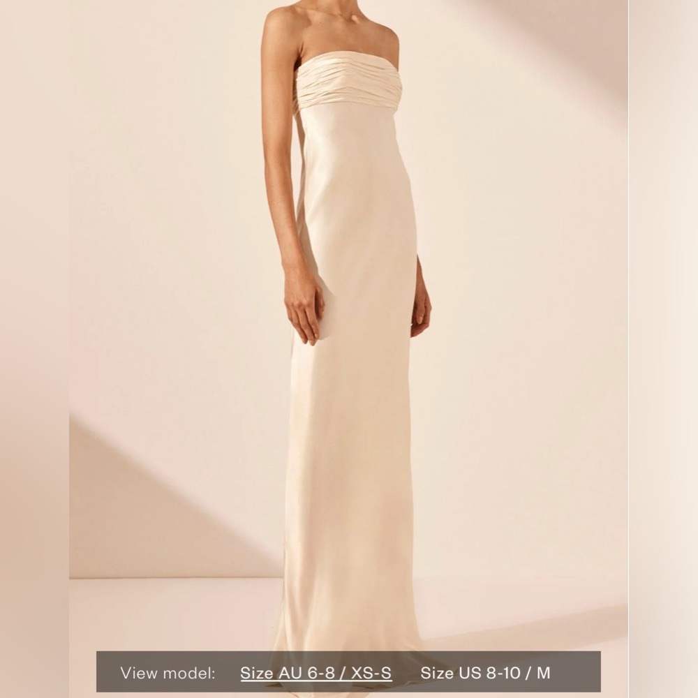 Shona Joy Strapless Cream Gown